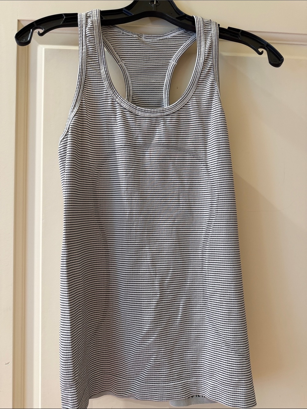 lululemon athletica Black & White Striped Racerback Tank